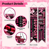 61 Inch Pink Ribbon Breast Cancer Awareness Banners, October Decor (6 Pcs)