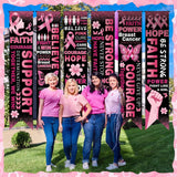 61 Inch Pink Ribbon Breast Cancer Awareness Banners, October Decor (6 Pcs)