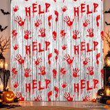 2 Pack Bloody Foil Fringe Halloween Backdrop, Horror Party Decor (3.3 x 6.6 FT)