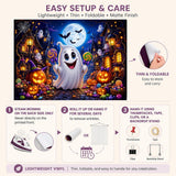 Halloween Party Backdrop, Ghost Pumpkin Candy Scene (7x5ft Vinyl)