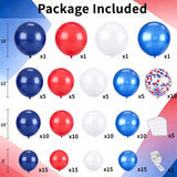 Red, White, Blue Balloon Arch Kit: Navy Pearl, Dark Blue Latex Balloons (134 Piece)