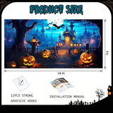 7x16ft Halloween Garage Door Banner, Spooky Moonlit Night Backdrop (Outdoor Decor)