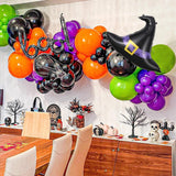 Halloween Balloon Arch Kit, Pumpkin Ghost BOO Foil Balloons, Spooky Party Decor