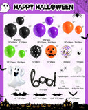 Halloween Balloon Arch Kit, Black Orange Purple Green Latex, Ghost BOO Foil (122Pcs)