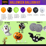 Halloween Balloon Arch Kit, Orange Black Green Purple, Foil Pumpkins, Bats, Ghosts (Step-by-Step Guide)