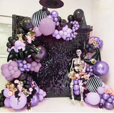154pc Halloween Balloon Arch Kit, Metallic Purple Black Gothic Party Decor