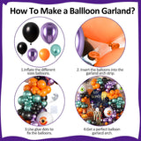 Halloween Balloon Garland Kit, Eyeball Foil, Metallic Colors, Party Decor