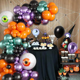 Halloween Balloon Garland Kit, Eyeball Foil, Metallic Colors, Party Decor