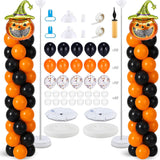 Halloween Balloon Column Stand Kit, 6.5 ft, Pumpkin Foil Topper (2 Sets)