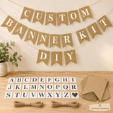DIY Banner Kit: 18 Blank Pennants, 26 Letter Stencils (Cardstock)
