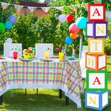 6 Balloon Boxes Set, 52 Letter Cutouts, Cardboard Party Display