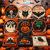 Vintage Halloween Party Supplies, 9-Inch Paper Plates, Retro Trick or Treat (30 Count)