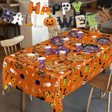 99-Piece Halloween Party Supplies Set, Orange Purple Tableware for 24 Guests