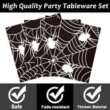 Halloween Party Set: 24-Piece Disposable Tableware with Spider Web Plates