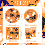 100-Piece Halloween Partyware Set: 9-Inch Plates, 7-Inch Dessert Plates, Cups, Napkins