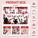 Halloween Horror Backdrop, Bloody Handprint Banner, Polyester Party Decor (7x5 FT)