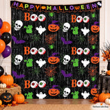 2-Pack Halloween Foil Fringe Curtains, Spooky Party Backdrop (3.3 x 6.6 FT)