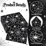 Halloween Party Set: 82 Pieces for 20 Guests, Black Spider Web Design, Disposable Paper