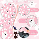 180-Piece Pink Halloween Partyware Set: Ghost Plates, Napkins (Disposable)