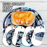 200-Piece Halloween Partyware Set: 9-Inch Hey Boo Plates, 7-Inch Ghost Dessert Plates, Napkins, Forks