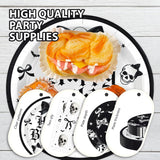 Black White Gothic Partyware: 250-Piece Disposable Skull Bats Bows Birthday Halloween Wedding Party Set