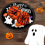 Black White Ghost Theme Party Supplies: Thick Paperboard Disposable Plates