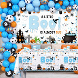 A Little Boo Baby Shower Set: Halloween Backdrop, Balloons, Tablecloth