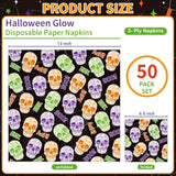 Halloween Napkins: Set of 50 Disposable Three-Ply Skull Party Table Decor
