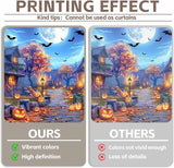 Halloween Full Moon Night Backdrop, Pumpkin Lantern Street Scene (7x5ft Polyester)