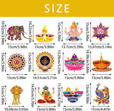 24-Piece Diwali Hanging Decoration Set, 12 Ceiling Swirls and 12 Diya Castle Cutouts