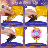 Happy Diwali Foil Balloons, 10-Pack Set with White Ribbon (18-Inch)