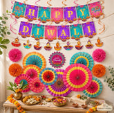 Pre-Folded Double-Sided Paper Decor: Diwali Festival of Lights Party Set