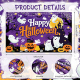 Happy Halloween Backdrop, Ghost Pumpkin Photo Booth Banner (70.8x43.3 Inch)