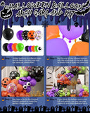 127-Piece Halloween Balloon Arch Kit, Purple Black Orange Green Confetti, Spider Web Bats (DIY Party Decor)