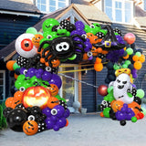 137-Piece Halloween Balloon Arch Kit, Spooky Foil Bats, Pumpkins, Ghosts (All-in-One)