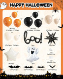 Halloween Balloon Arch Kit, Black Orange White Gothic Party Decor (159 Pieces)
