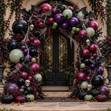 Gothic Halloween Balloon Arch Kit, Double Stuffed Lime Green Purple Burgundy Black (76 Balloons)
