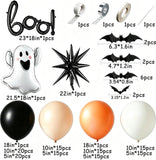 151-Piece Halloween Balloon Arch Kit, Burnt Orange Black Ghost BOO Foil (Party Backdrop)