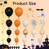 151-Piece Halloween Balloon Arch Kit, Ghost Spider Bat Foil Balloons, Spooky Party Decor