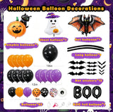 118-Piece Halloween Balloon Arch Kit, Orange Black Purple Polka Dot, 3D Foils (Party Decor)