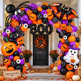 118-Piece Halloween Balloon Arch Kit, Orange Black Purple Polka Dot, 3D Foils (Party Decor)