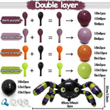 Halloween Balloon Arch Kit, Purple Green Orange Black, Spider Garland (Party Display)