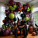 Halloween Balloon Arch Kit, Purple Green Orange Black, Spider Garland (Party Display)