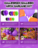 Halloween Balloon Arch Kit, Black Orange Purple Green Latex, Ghost BOO Foil (122Pcs)