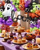 Halloween Balloon Arch Kit, Black Orange Purple Green Latex, Ghost BOO Foil (122Pcs)