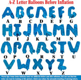 52 Pcs Blue Foil Letter Balloons, A-Z Alphabet Banner, Custom Name Party Decor