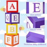 6 Balloon Boxes Set, 52 Letter Cutouts, Cardboard Party Display