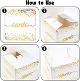 Party Card Box: White Gold Foil 9-Inch Card Collection Station