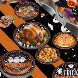 Trick or Treat Halloween Plates: 24-Pack Thick Paper, Ghosts Bats Spiders Webs