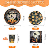 Disposable Halloween Party Supplies: 9-Inch Plates, 7-Inch Plates, Cups, Napkins